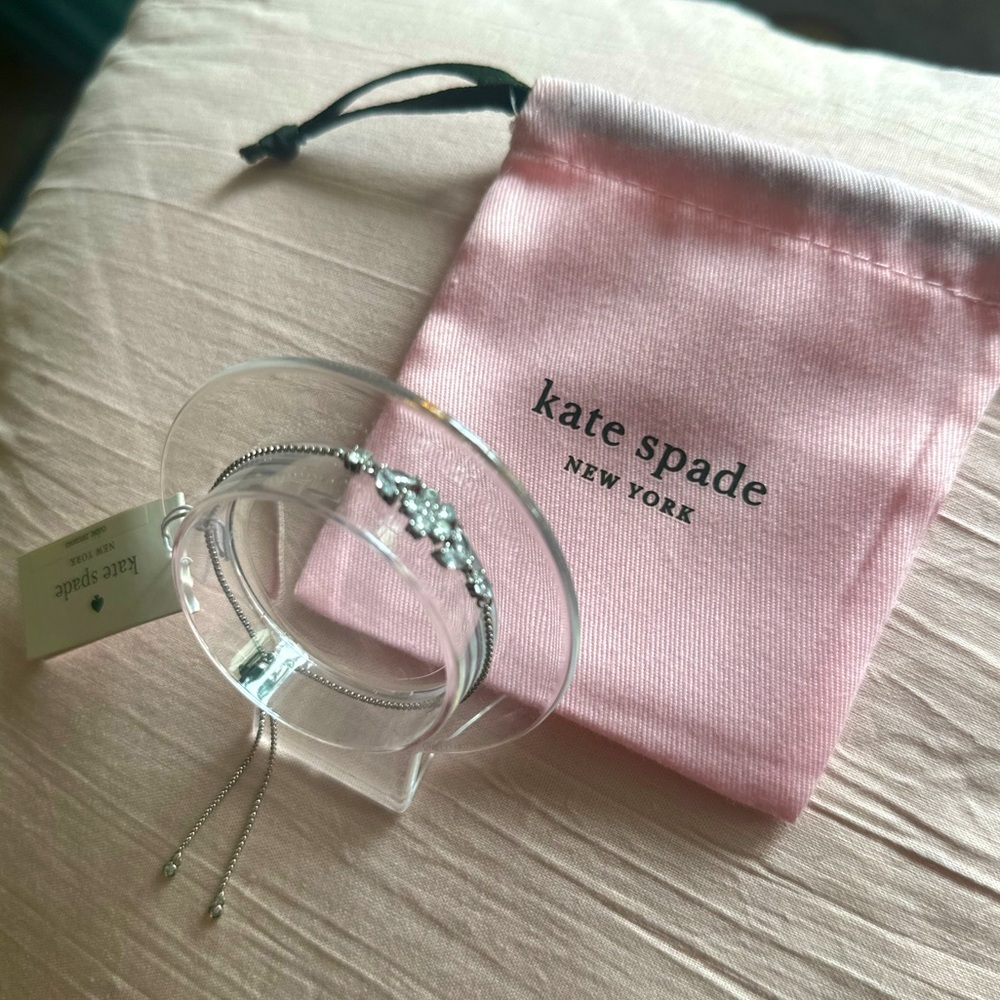 Kate Spade Gleaming Gardenia Flower Slider Bracelet NWT